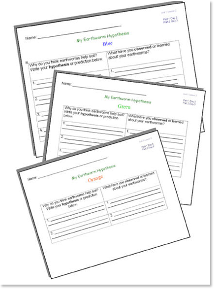 Figure 1. An example of lab worksheets that students complete and save in their scientist notebooks