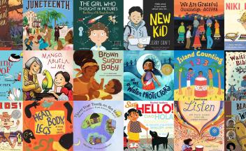 Collage of diverse and multicultural children's books