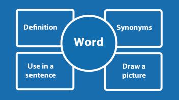 The set of synonyms and dictionary-based related words for the word