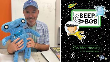 Author Jonathan Roth and cover of his book Beep and Bob